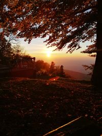 Scenic view of landscape against sky during sunset