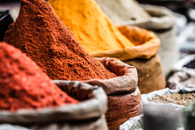 Close-up of food for sale in market