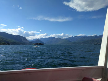 Cropped image of boat in sea