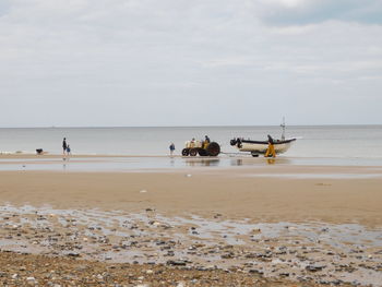 View of people on beach