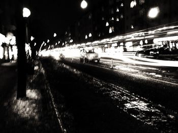 View of city street at night