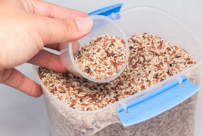 Cropped image of person holding breakfast