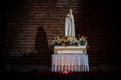 View of cross against wall
