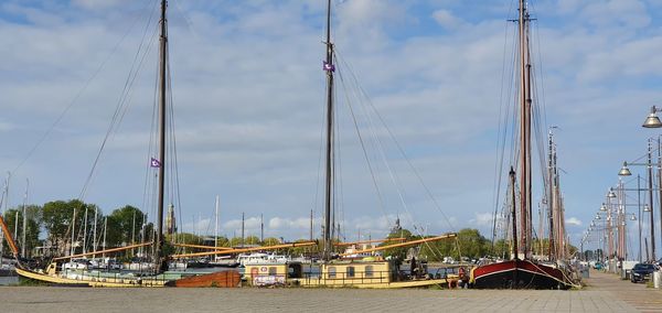 Panoramic view of the harbor against sky