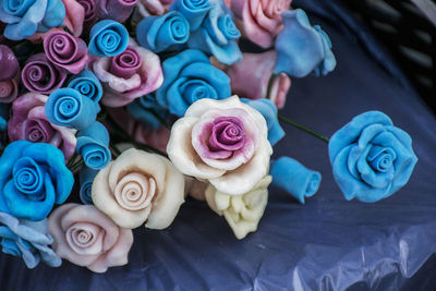 Close-up of multi colored roses