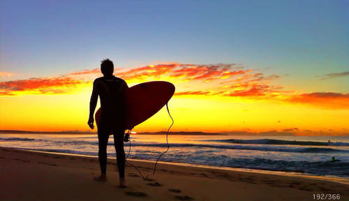 Scenic view of sunset over sea