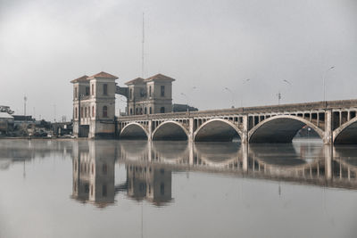 Bridge over river against sky