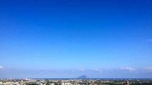 View of sea against blue sky