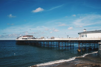 View of pier on sea