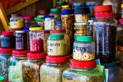 Close-up of multi colored objects for sale