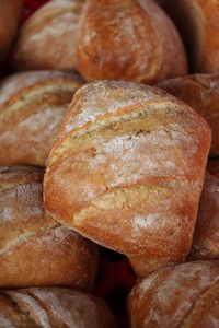 High angle view of bread in container on table