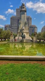 View of fountain in park