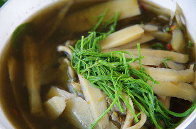 Close-up of soup in bowl