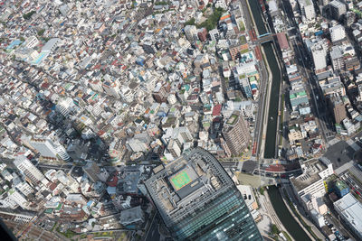 High angle view of cityscape