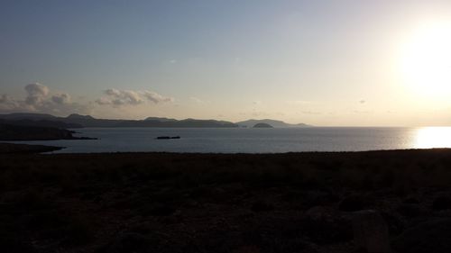 Scenic view of sea at sunset