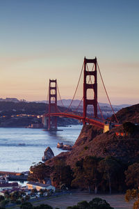 Suspension bridge over sea