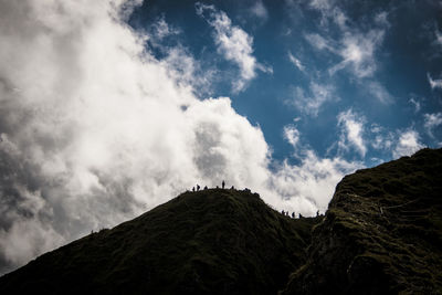 Low angle view of mountain against sky