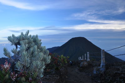 Scenic view of mountains against sky