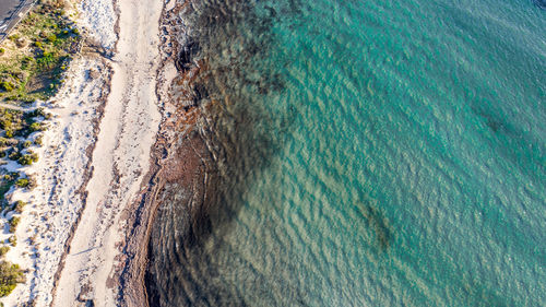 High angle view of sea