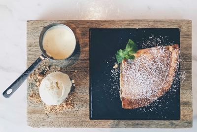 High angle view of food on table