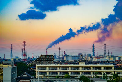 Buildings in city against sky