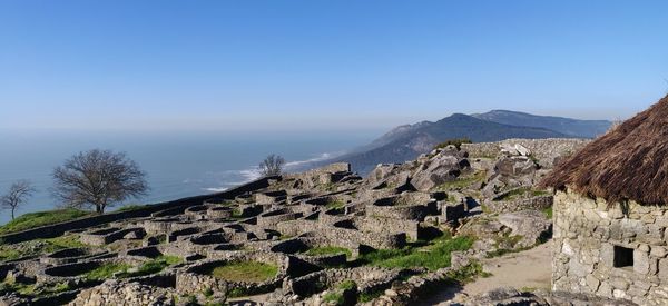 Panoramic view of the mountains and ocean.