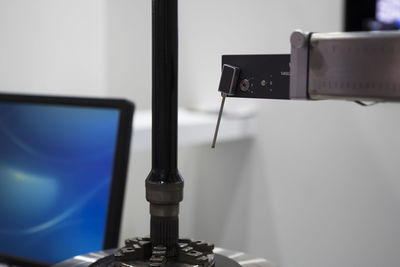 Close-up of smart phone on table