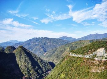 Scenic view of mountains against sky