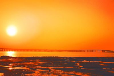 Scenic view of sunset over sea