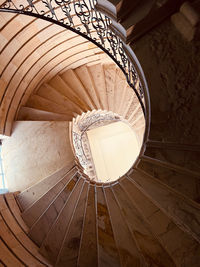 Low angle view of spiral staircase