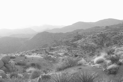 Scenic view of mountains against clear sky