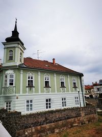 Low angle view of old building against sky