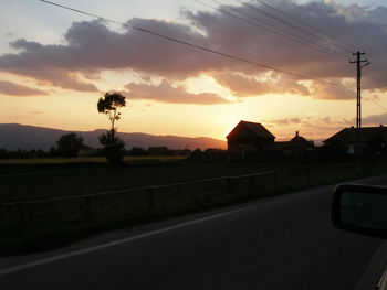 View of road at sunset