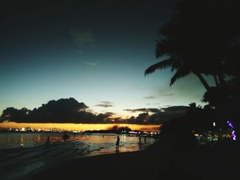 Scenic view of sea at sunset