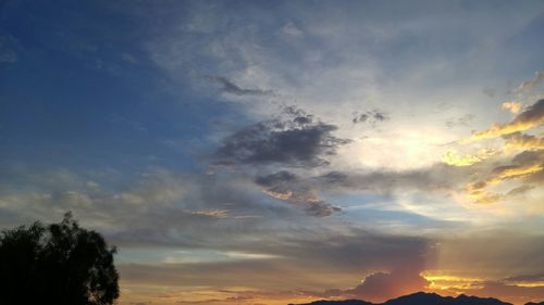 Low angle view of cloudy sky