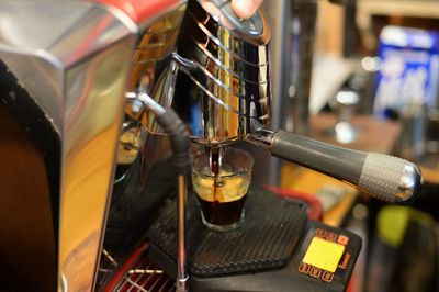 Close-up of coffee machine