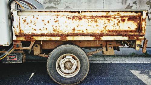 Close-up of rusty car