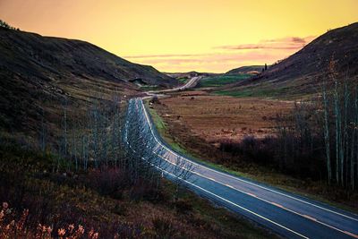 Country road passing through mountains