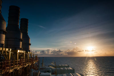 Scenic view of sea against sky at sunset