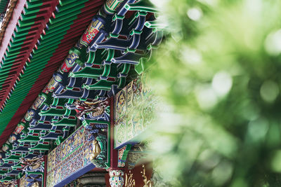 Low angle view of multi colored temple