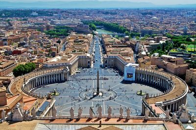 High angle view of st peter basilica and residential district