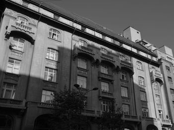 Low angle view of building against clear sky