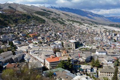 High angle view of townscape