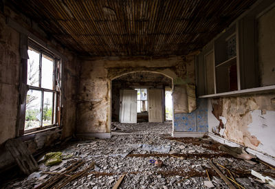 Interior of abandoned building