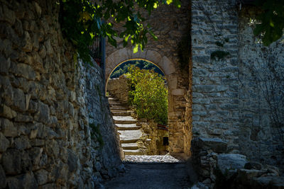 Stone wall of historic building