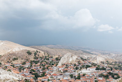 Aerial view of landscape against sky