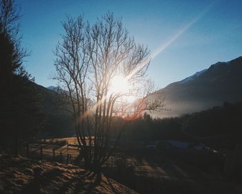 Scenic view of landscape against sky during sunset