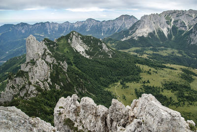 Scenic view of mountains against sky