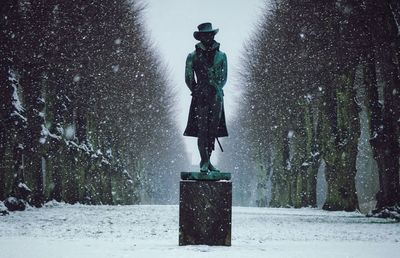 A statue in a park