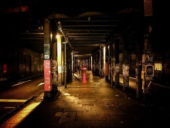 Underground walkway at night